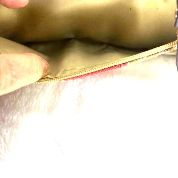 Coach Signature C Coral and Khaki Wallet - Picture 4 of 11